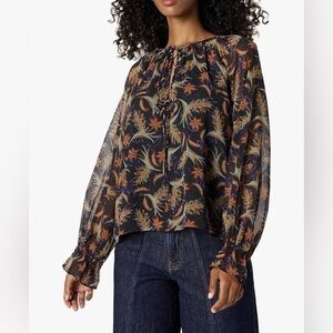 The Drop Women’s Piper Tie Front Feminine Blouse Sz Small - NWT